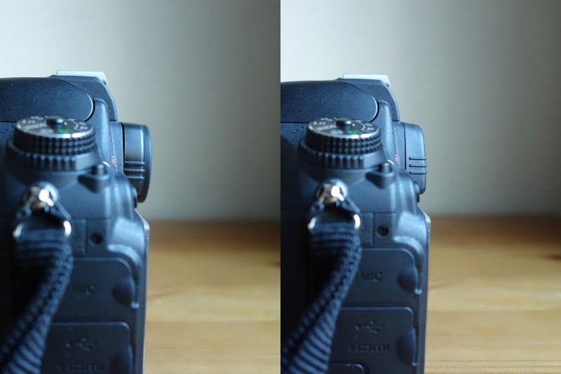 Nikon D600 ファインダー 丸窓 角窓 比較 横