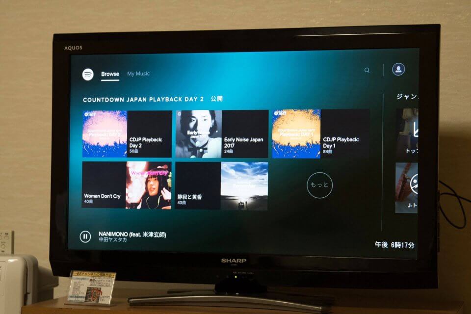 Fire TV Stick Spotifyの画面