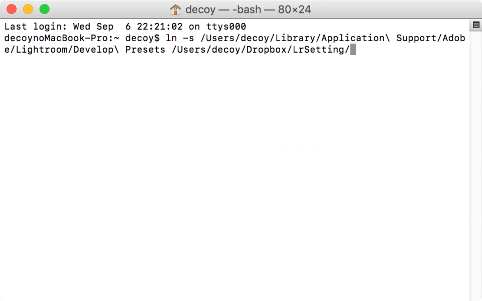 Lightroom プリセット Dropbox 同期