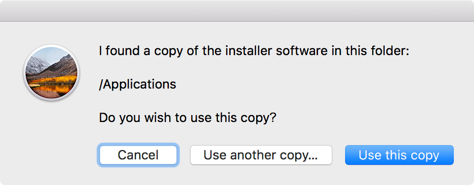 macOS High Sierra インストールディスク