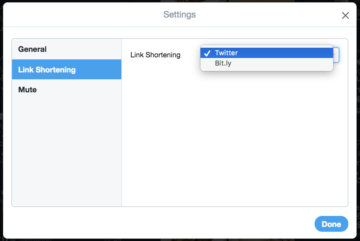 TweetDeck リンク短縮の設定