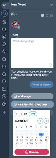TweetDeck スケジュールの使い方