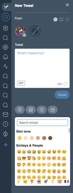 TweetDeck BetterTweetDeck 顔文字
