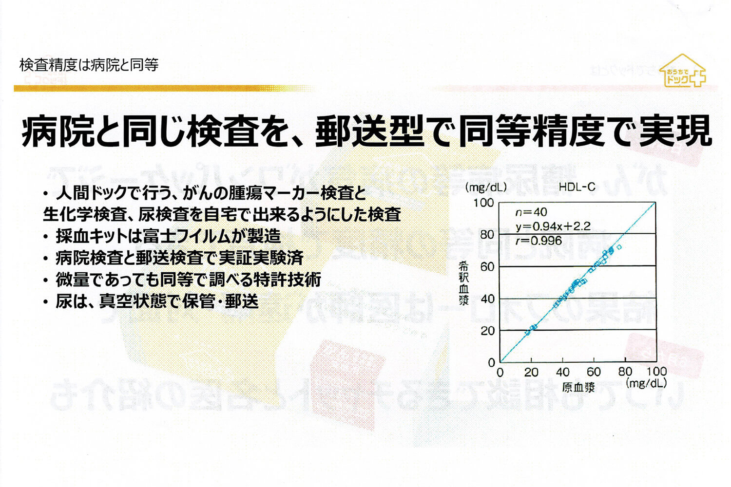おうちでドック の精度は病院と同等