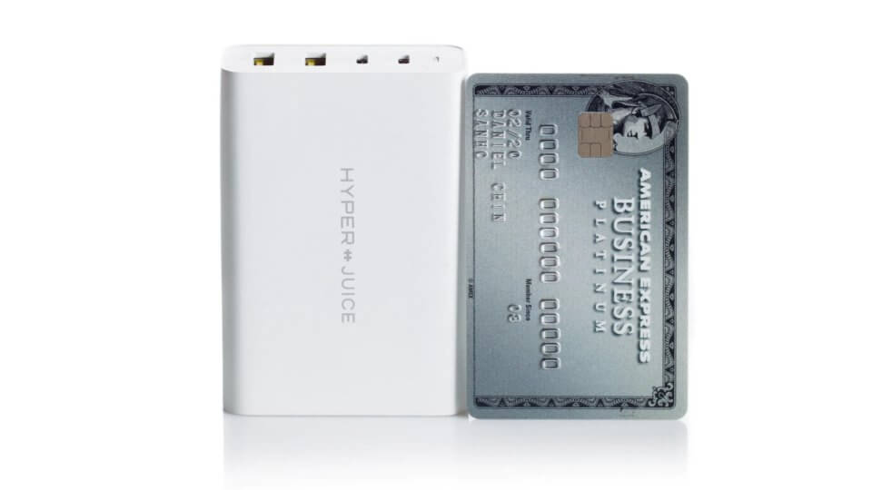 GaN採用でクレカサイズの100W USB PD充電器「HyperJuice」がプロジェクトをスタート