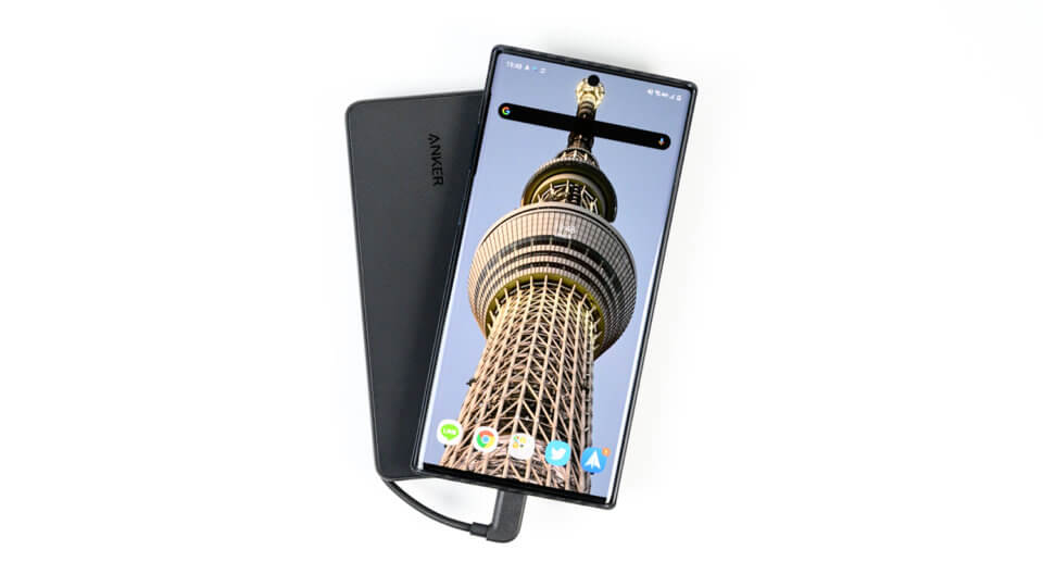 「Anker PowerCore+ 10000 with built-in USB-C Cable」レビュー。USB-Cケーブル内蔵、18W USB PD対応で便利なモバイルバッテリー