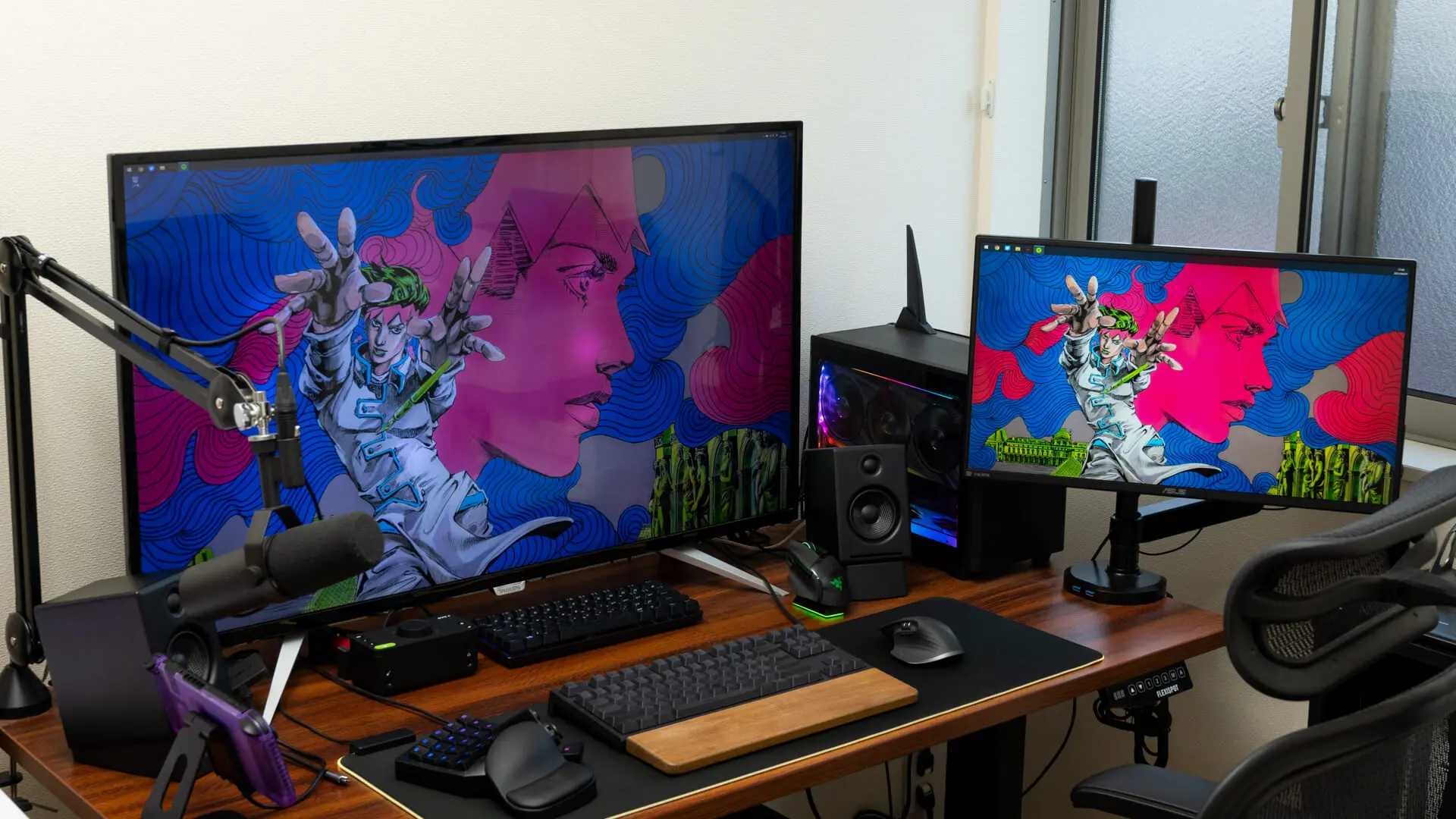 デスクツアー2021。43インチ4K+144Hzのデュアルモニターで作業もゲームも快適なデスク環境を紹介